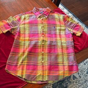 Ralph Lauren Vibrant Plaid Button-Down Shirt